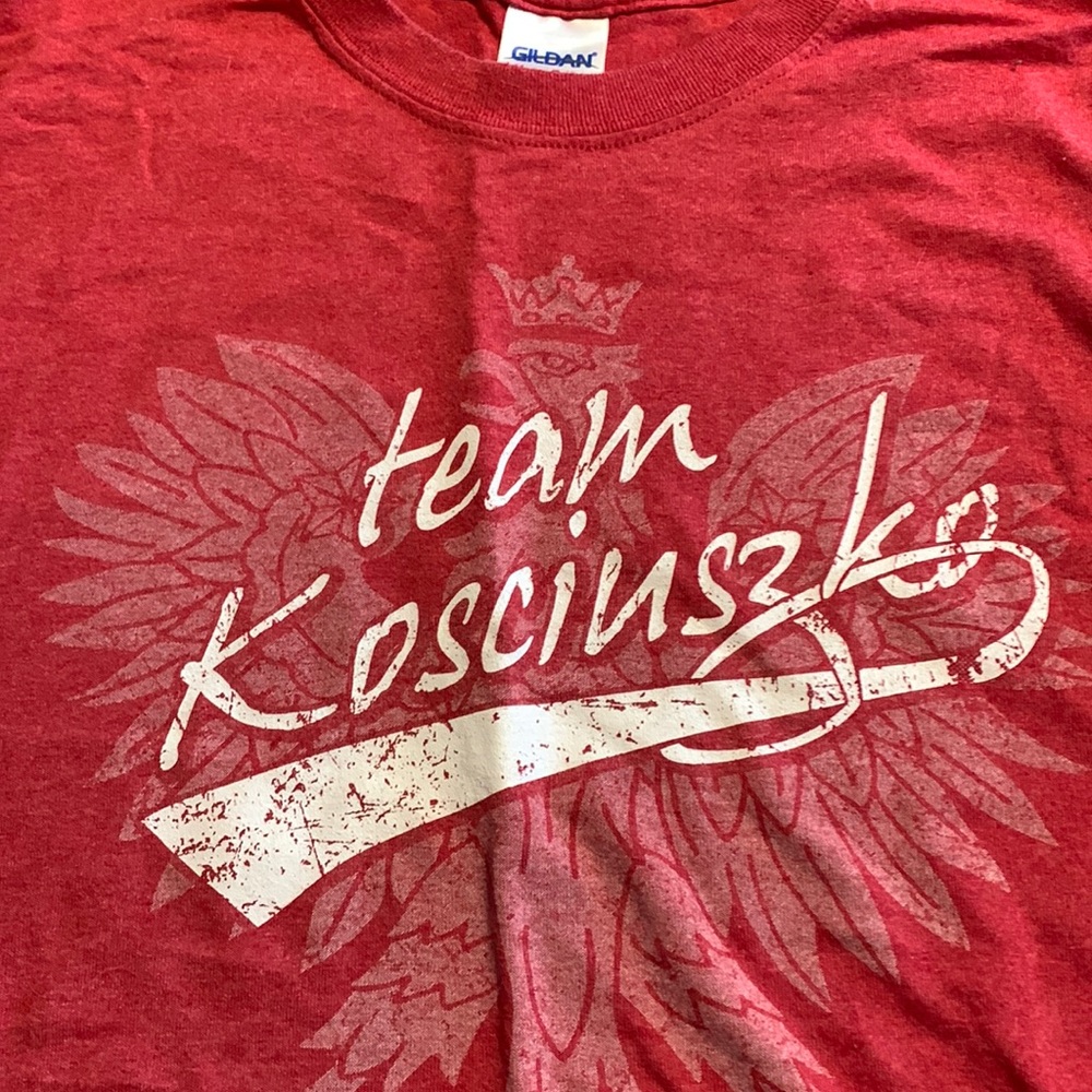 Polish pride T-shirt with authentic Polish hall emblem large women